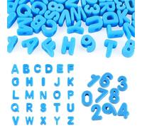 Beadthoven 36Pcs Big Letter Beads and Number Beads Sky Blue Large Hole Bubble Letter Acrylic Bead Charm A-Z Plastic Chunky Alphabet Spacers for Paracord Keychains Shoelaces Jewelry Making Crafts