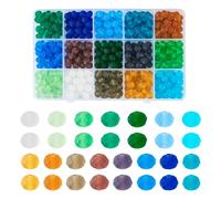 Beadthoven 405Pcs Faceted Glass Beads - Frosted 8MM Rondelle Spacer Beads in 15 Colors - Bulk for DIY Necklace Jewelry Making