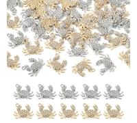 Beadthoven 40pcs 2 Colors Sea Crab Charms Crystal Rhinestone Platinum Gold Plated Alloy Charms Summer Ocean Beach Marine Life Animals Pendants for Jewelry Making Bracelet Necklace Earring DIY Crafts