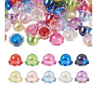 Beadthoven 40pcs Acrylic Flower Bead Cone 10 Colors Jellyfish Wind Chime Beads End Caps Floral Spacer Bead Cap for DIY Wind Chimes Dangle Earrings Necklace Making