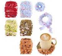 Beadthoven 5 Roll Novelty Yarn Mixed Styles Fancy Fluffy Yarn for Crochet Knitting Boucle Sweater Scarf Fabric Needlework Craft