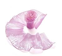 Beadthoven 5 Yards Hot Pink Ruffled Pleated Lace Fabric Trim 5.9inch Width Polyester Chiffon Tulle Ruffle Lace Border for Sewing Craft Dress Bag Wedding Decoration