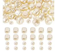 Beadthoven 50 Pcs Nuggets Shell Pearl Beads Potato Natural Pearls Electroplated Shell Loose Spacer Beads for DIY Craft Necklace Bracelet Jewelry Making