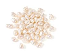Beadthoven 50pcs Natural Freshwater Pearl Beads Cultured Seashell Color Nuggets Shape Baroque Pearls for Wedding Necklace Bracelet Jewelry Making, Hole: 0.7mm