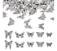 Beadthoven 50pcs Tibetan Butterfly Spacer Beads Antique Silver Animal Insect Spacers Loose Beads Alloy Cute Butterfly Beads for Bracelets Necklace Earrings DIY Crafts Jewelry Making Supplies