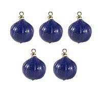 Beadthoven 5pcs Resin Fruit Pendants Imitation 3D Onion Opaque Resin Charms with Golden Brass Loop for DIY Crafts Necklace Bracelet Earring Jewelry Making, Hole: 1.4mm