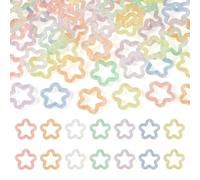 Beadthoven 70Pcs Glow in the Dark Star Pendants Frosted Acrylic Hollow Star Charms Cute Flat Dangle Drop Beads for Jewelry Making Necklace Bracelets Earrings Keychian DIY Accessory Assorted Colors