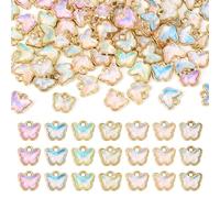 Beadthoven 70pcs Mini Butterfly Charms for Jewelry Making Golden Butterfly Animal Charms Shiny Glass Butterfly Pendants Cute Charms for Bracelets Earrings Necklace DIY Crafts Supplies Women