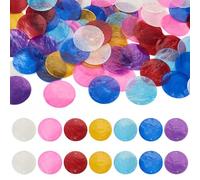 Beadthoven 70pcs Natural Shell Charms Spray Painted Dyed 50mm Flat Round Seashell Pendants Natural Shell Coin Charms for Jewelry Making DIY Craft Home Decor, Hole: 1mm