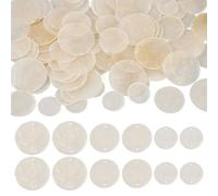 Beadthoven 90pcs Natural Shell Disc Connector Charms WhiteSmoke Dyed Flat Round Seashell Pendants 2-Hole Shell Coin Charms for Jewelry Making DIY Craft Home Decor