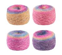 Beadthoven Mohair Yarn 4 Roll Sandy Brown Knitting Crochet Yarn, 50G/Roll