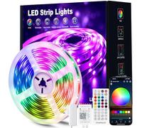 Beaeet LED Strip Light 5m, RGB Music Sync Colour Changing LED Lights for Bedroom, Smart Ambient Lights with Bluetooth App & Remote Control, Flexible Design for Gaming, Ceiling, and Home Decoration