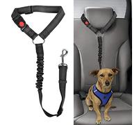 Beaface Headrest Dog Car Seat Belt, Pet Car Seat Belt Lead Adjustable Elastic Car Harness Seat Belts for Dogs Cats Pets in Car, Strong Nylon Bungee Buffer Dog Car Harnesses (Black)