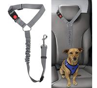 Beaface Headrest Dog Car Seat Belt, Pet Car Seat Belt Lead Adjustable Elastic Harness Seat Belts for Dogs Cats Pets, Strong Nylon Dog Harnesses (Grey)