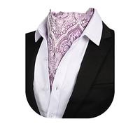 Beaface Men Cravats Ties, Ascot Ties Cravats for Men Paisley Floral Jacquard Woven Cravat Tie Wedding Business Party Casual (Light Purple)