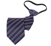 Beaface Men Ties Zipper Neck Tie for Men Adjustable Pre-tied Ties Wedding Business Formal Neckties (Navy Red Striped)