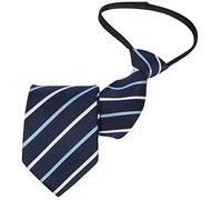 Beaface Men's Tie Zipper Ties for Men Pretied Neckties Adjustable Men Ties Business Wedding Formal Ties (Navy White Striped)
