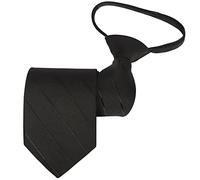 Beaface Men's Tie Zipper Ties for Men Pretied Neckties Adjustable Men Ties Business Wedding Formal Ties (Black Striped)