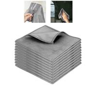 Beaface Microfibre Cleaning Cloths 10 Pack, Glass Cleaning Cloths Lint Free Scratch Free for Glass Windows Screens Mirrors 30 x 30cm (Grey 1)