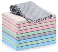 Beaface Microfibre Cleaning Cloths Fish Scale Cloth Nanoscale Cloths Lint Free Streaks Free Polishing Cleaning Cloths for Windows Mirrors Glass Dishes (10 PCS, 30 x 40 cm)
