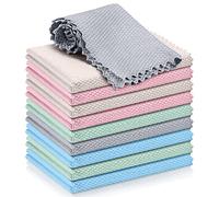 Beaface Microfibre Cleaning Cloths Fish Scale Cloth Nanoscale Cloths Lint Free Streaks Free Polishing Cleaning Cloths for Windows Mirrors Glass Dishes (10 PCS, 25 x 25 cm)