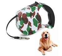 Beaface Retractable Dog Lead Extendable 16ft/5M, Perfect for Small & Medium Dogs Up to 25KG/55LB, Anti-Tangled Strong Nylon Tape (Camouflage)