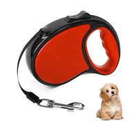 Beaface Retractable Dog Lead for Small Medium Dogs Up to 20KG, Retractable Dog Leads 16ft/5M, Extendable Dog Leads with Anti-Slip Handle, Anti-Tangled Strong Nylon Tape (Red)