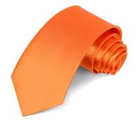 Beaface Ties for Men 3.15" Formal Men Tie Wedding Business Solid Color Neck Ties (Orange)