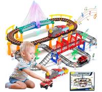 Beafaoo 139pcs Electric Train Sets, Train Track Toys for Boys, Expandable & Changeable Trains Tracks Set, Learning Educational Toys for1 2 3 4 5 Year Old Boy Girl, Christmas Xmas New Year Gifts