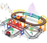 Beafaoo 139pcs Electric Train Sets, Train Track Toys for Boys, Expandable & Changeable Trains Tracks Set, Learning Educational Toys for1 2 3 4 5 Year Old Boy Girl, Christmas Xmas New Year Gifts