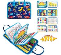 Beafaoo Busy Board Montessori Toy from 1 2 3 Years, Felt Animals Dinosaur Quiet Book, Sensory Busy Book, for Early Childhood Education, Child Education