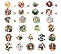 BEAGHTY Demon Slayer 4pcs Lapel Pins Set Cartoon Cute Kawaii Enamel Brooches Unisex Badges Birthday Gift Breastpins For Son Daughter Brother Sisters
