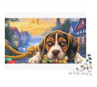 Beagle 100% Recycled Cardboard Beagle in Wildflower Field 1000 Piece Jigsaw Puzzle for Adults Beautifully Illustrated Unique 70x50cm/1000pcs