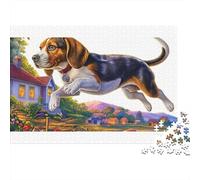 Beagle 100% Recycled Cardboard Beagle Mid-leap 1000Pc Jigsaw Puzzles Adults Unique Classic Educational Games 38x26cm/1000pcs