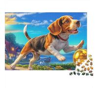 Beagle 1000 Pc Premium Cardstock Jigsaw Puzzle Set, Stress Relief Jigsaw with Pumpkin in Town for Adults, Educational Game Challenge, Fun Home Activity, for Her/Him 52x38cm/1000pcs