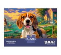 Beagle 1000 Piece Cheerful Garden Pause Dust-Free Sturdy Puzzle Advanced Puzzlers Birthday Present Quiet Time Hobby Indoor Fun 1000pc38x26cm/1000pcs