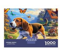 Beagle 1000 Piece Eco-friendly Material Beagle Walking Puzzles for Seniors Full-size Poster Included Gift for Her Minimalist Design 52x38cm/1000pcs