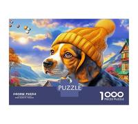 Beagle 1000 Piece Golden Coastal Gaze Dust-Free Cardboard Puzzle Advanced Puzzlers Birthday Present Rainy Day Indoor Activity 1000pc52x38cm/1000pcs