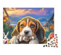 Beagle 1000 Piece Jigsaw Puzzle Set for Adults Kids 12+，pet Dog，Educational Game Challenge Fun Present Activity Wall Decor Mind Relaxation 52x38cm/1000pcs
