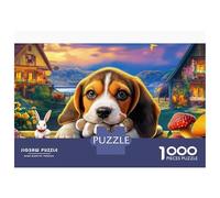 Beagle 1000 Piece Puzzles Beagle in Playful Stance Jigsaw Puzzle Unique The Impossible Challenge Challenging Game 52x38cm/1000pcs