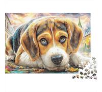 Beagle 1000 Piece Relaxation Puzzle for Adults Beagle Puppy Street Autumn Premium Thick Sturdy Challenging Stress Relief 70x50cm/1000pcs