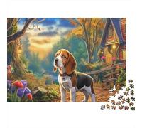 Beagle 1000 Piece Sturdy Cardboard Jigsaw Puzzle Outdoor Pet Challenging Educational for Cognitive Development Brain Training for All Ages 70x50cm/1000pcs