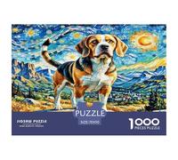 Beagle 1000 Pieces Animal Dog Jigsaw Puzzles with Paper Art Perfect for Relaxation Families Fit Fun Challenges 70x50cm/1000pcs