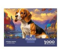 Beagle 1000 Pieces Educational Puzzle, Premium Paper, Improve Mental Skills for Adults Teens Joyful Bustling Town Puzzles, Perfect for Party Activities 38x26cm/1000pcs