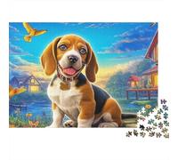 Beagle 1000 Pieces Extra-Thick Cardboard DIY Jigsaw Puzzle in Flower Field, Cognitive Development & Rehabilitation Puzzle, Leisure Activity, Premium Quality Puzzle 38x26cm/1000pcs