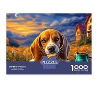 Beagle 1000 Pieces Precise Interlocking Beagle Resting Jigsaw for Teens Digital Detox Travel Friendly Puzzle Stay at Home Fun 38x26cm/1000pcs