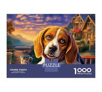 Beagle 1000 Pieces Precision-cut Pieces Beagle by A Cottage Puzzle Lovers Gift Mindfulness Activity Family Game Night Premium Quality 70x50cm/1000pcs