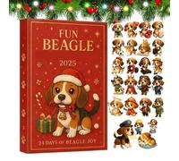 Beagle 2025, Acrylic Christmas 24 Days with Dog Decorations, Cute Beagles and Fun Christmas Tree Decorations