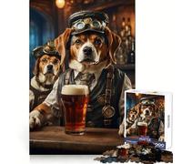 Beagle Beer Hounds Jigsaw Puzzles 1000 Piece for Adults Brain Memory Soothing Downtime Tight Lock Best Gift (38x52cm)