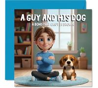 Beagle Birthday Card for Men - A Guy and His Dog - Happy Birthday Card for Boys, 145mm Male Greeting Cards